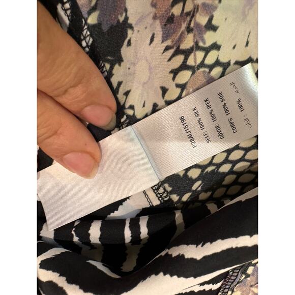 OPENING CEREMONY Sleeveless Floral Zebra Silk Dress size 8 / M - Picture 12 of 13